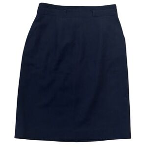 ESCADA Wool Skirt Dark Navy Blue Size 36 S Work Pencil Luxury Designer Business